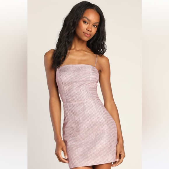 Lulus Earned Your Win Metallic Lace-Up Mini
Dress in Pink, Size Medium, NWT - Picture 1 of 17